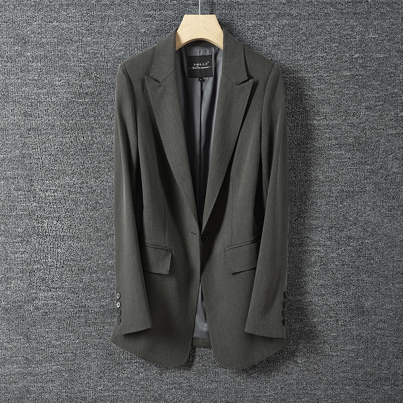 外滩衣元素春装修身长袖职场西装