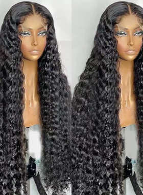 亚马逊13x4 Curly 前蕾丝假发非洲小卷假发套 Lace Frontal Wig