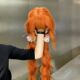 85厘米假发女橘色长卷发空气刘海水波纹洛丽塔cos仿真整顶全头套