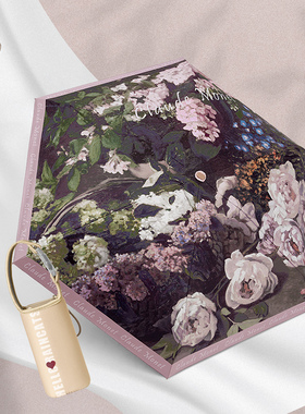 艺猫油画莫奈雨伞太阳伞黑胶迷你防晒防紫外线小巧便携超轻遮阳女