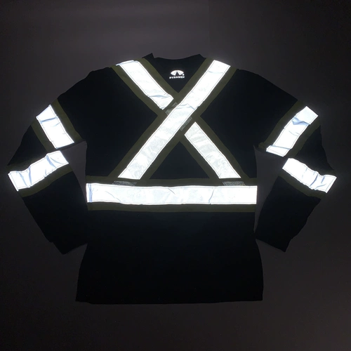 Флуоресцентная черная светоотражающая безопасная толстовка, осенний лонгслив для работы, футболка