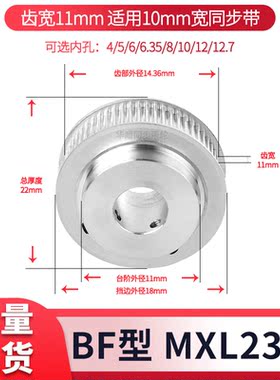 同步轮MXL23齿宽11内孔5/6/6.35/8/10ATP23MXL37现货套装同步带轮