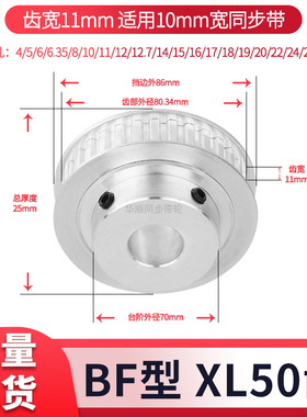 同步轮XL50齿宽11内孔10/12/14/15/19/2050XL037现货套装同步带轮
