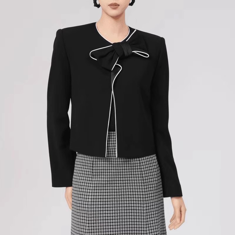 哥家2026春秋季新蝴蝶结短款外套