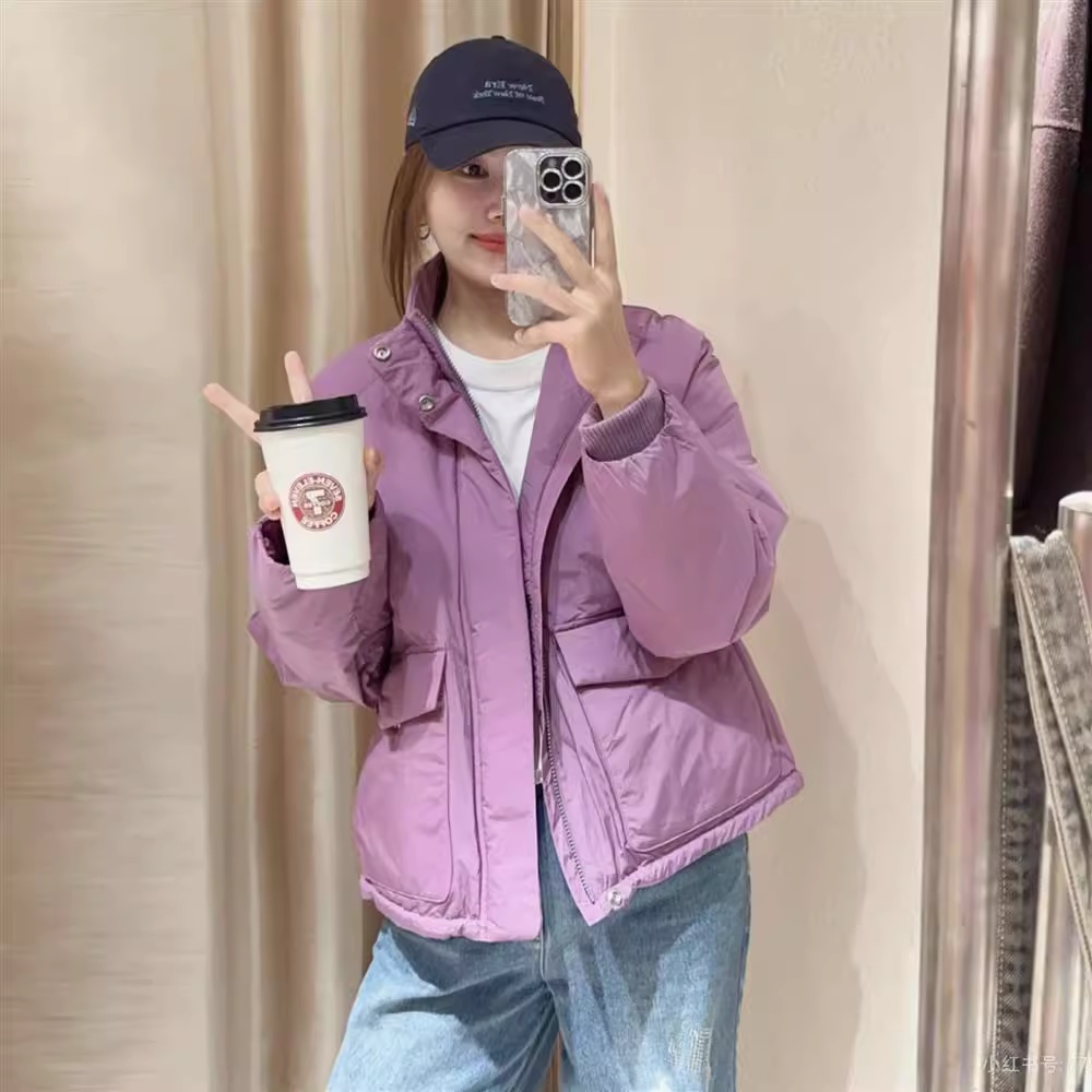 时尚立领拉链短款夹克外套