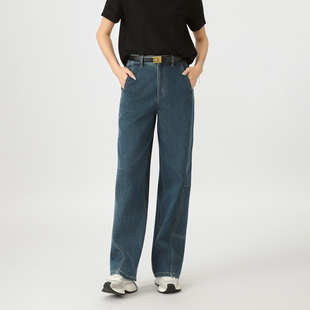 A家专柜正品2025秋季新款百搭小弯刀直筒牛仔裤女时尚爆款510032