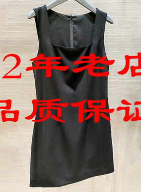 哥家专柜同款2026年春夏季新款小黑裙方领吊带纯色连衣裙5500484