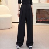 哥家商场同款 黑色女110060 裤 2026早春秋新款 高腰宽松垂感直筒西装