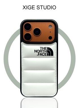 潮牌充棉羽绒服白色适用苹果17promax手机壳新款iPhone16promax/15promax/14promax/13promax硅胶防摔保护套