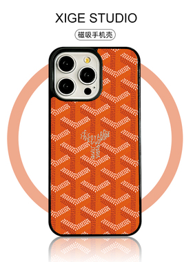潮牌戈雅橙色Magsafe磁吸适用苹果17promax手机壳新款iPhone16promax/15promax/14promax硅胶防摔全包保护套