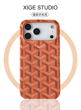橙色戈雅狗牙Magsafe磁吸适用于苹果16promax手机壳新款iPhone17promax/15promax/14promax/13promax保护套