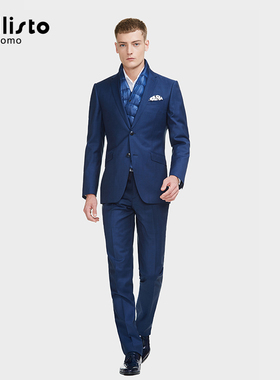 CALLISTO卡利斯特男士羊毛时尚修身纯色正装西服上衣SMBWJ016BL