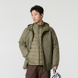 Columbia哥伦比亚男装户外夹克热能反射羽绒内胆三合一外套