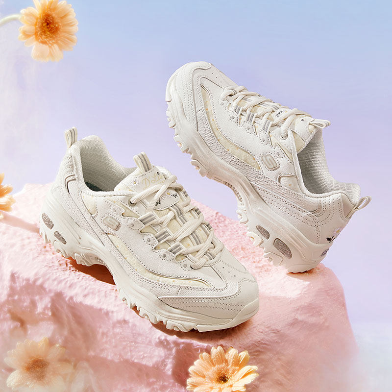 斯凯奇熊猫鞋官方女鞋透气训练运动鞋休闲跑步鞋厚底增高老爹鞋潮