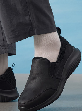 斯凯奇25秋季新款一脚蹬穿脱懒人鞋纯黑色缓震休闲鞋运动鞋健步鞋