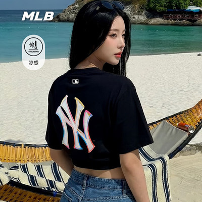 MLB官方正品T恤男女同款2026年秋季新款渐变手绘透气凉感宽松短袖