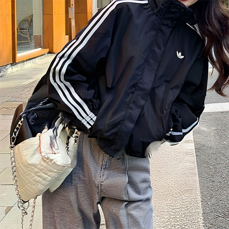 阿迪达斯官方正品外套三叶草女装2025新款运动夹克休闲连帽上衣