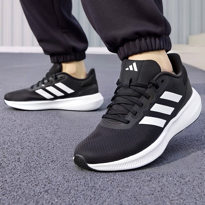 阿迪达斯男鞋透气跑步鞋秋季新款黑白运动鞋轻便减震跑鞋