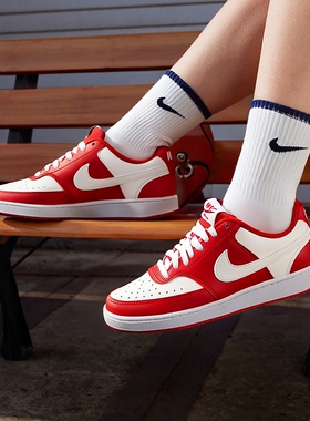 NIKE耐克官方正品COURT女鞋红色板鞋2025新款运动鞋休闲鞋DH3158