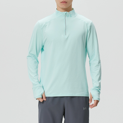 安德玛长袖t恤男2026春季运动服半开襟健身跑步训练套头衫1379288