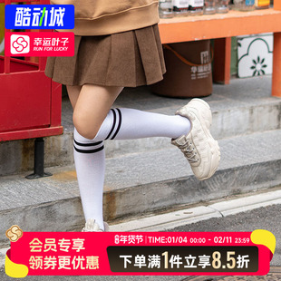 MLB官方老爹鞋女鞋2025冬季新款复古运动鞋厚底老花情侣休闲鞋潮