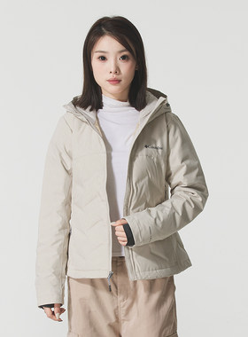哥伦比亚官方羽绒服女款2025冬季新款运动保暖米色羽绒外套女