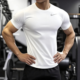 Nike耐克速干短袖T恤男春季新款男士紧身运动服透气体恤训练上衣