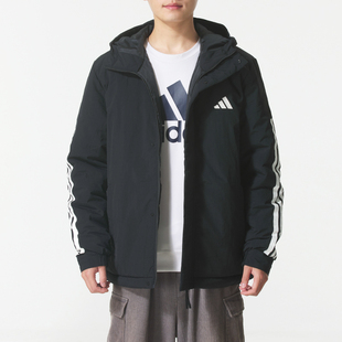 Adidas阿迪达斯男款2025年冬季款棉服连帽拉链保暖休闲外套JY8303