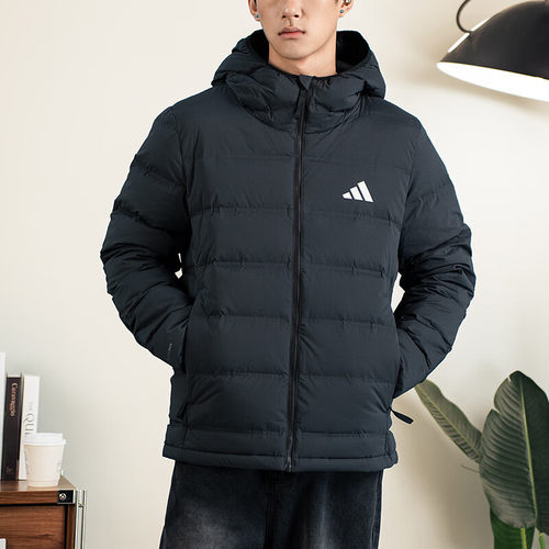 阿迪达斯正品羽绒服男装冬季新款运动服连帽保暖羽绒外套KH3993