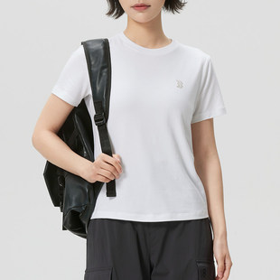 幸运叶子|MLB女款短袖春夏运动服休闲纯色圆领修身显瘦透气T恤