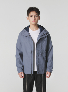 Timberland添柏岚正品户外男装春季新款蓝色运动服防风登山夹克