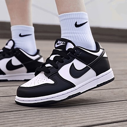 耐克小童鞋官方正品Nike Dunk Low黑白熊猫低帮运动休闲鞋CW1588