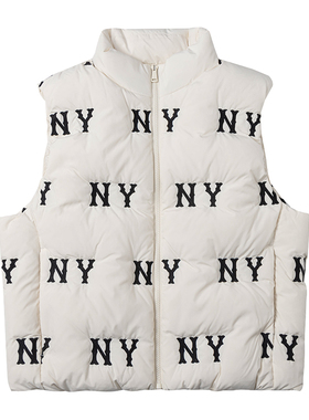 MLB男装女装2025冬季新款时尚运动马甲户外保暖羽绒马甲3ADVG0146