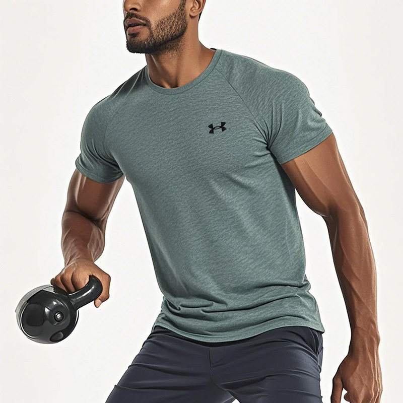 安德玛短袖男2026秋季新款跑步运动服圆领半袖健身训练服快干T恤