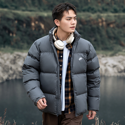 NIKE耐克官方正品羽绒服男女同款情侣立领短款保暖运动外套面包服