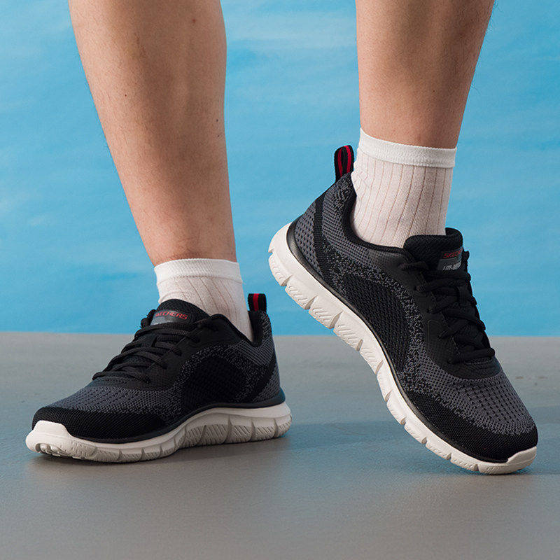 斯凯奇正品男鞋26秋季新款运动鞋透气轻便休闲鞋男款绑带网布鞋子