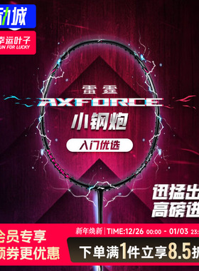 李宁羽毛球拍雷霆 AXFORCE CANNON（4U）黑色比赛训练球拍AYPT307
