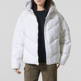 耐克羽绒服女装25冬季新款运动服休闲连帽保暖防风羽绒外套HV5236