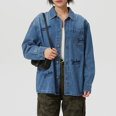 MLB官方长袖衬衫男女同款2026春季新款宽松休闲时尚外套3ADRG0361