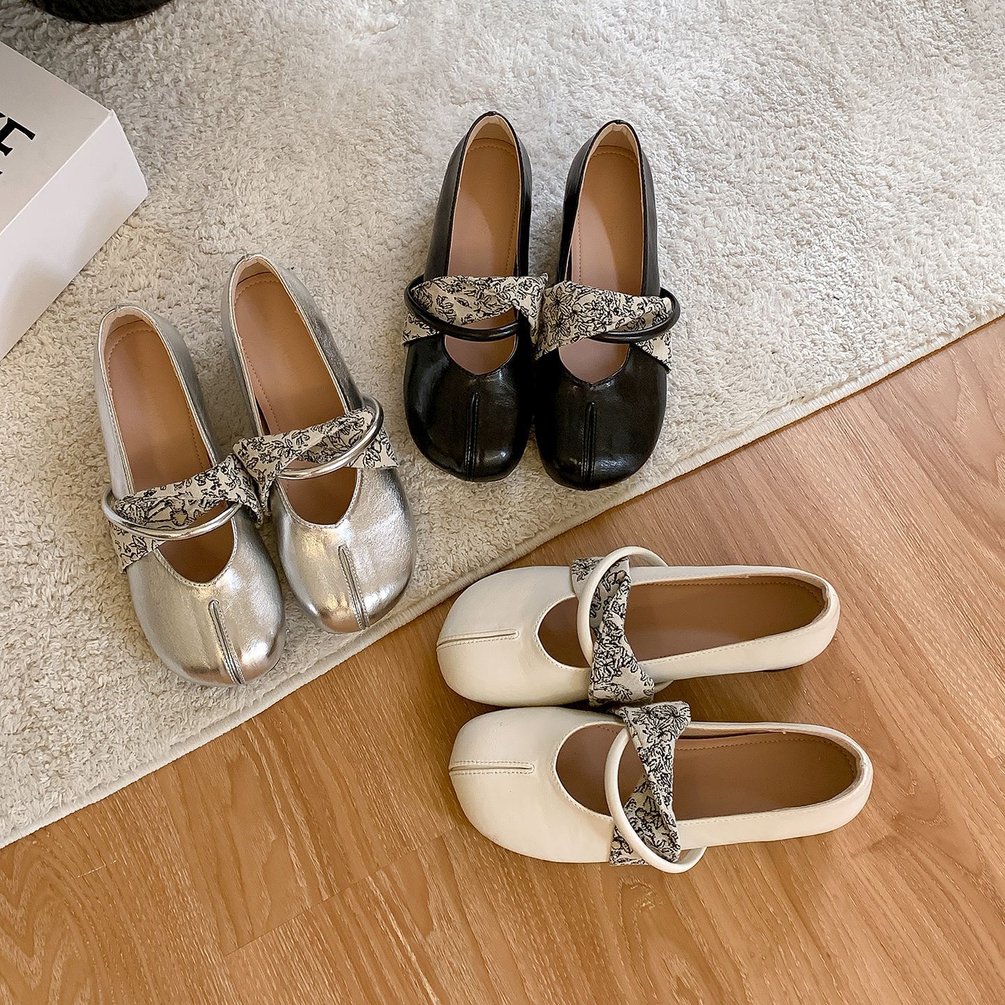 内增高浅口法式芭蕾单鞋女2025新款百搭小香风一脚蹬玛丽珍小皮鞋