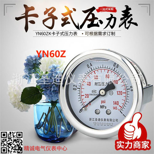 圣迪YN60Z耐震压力表带支架轴向