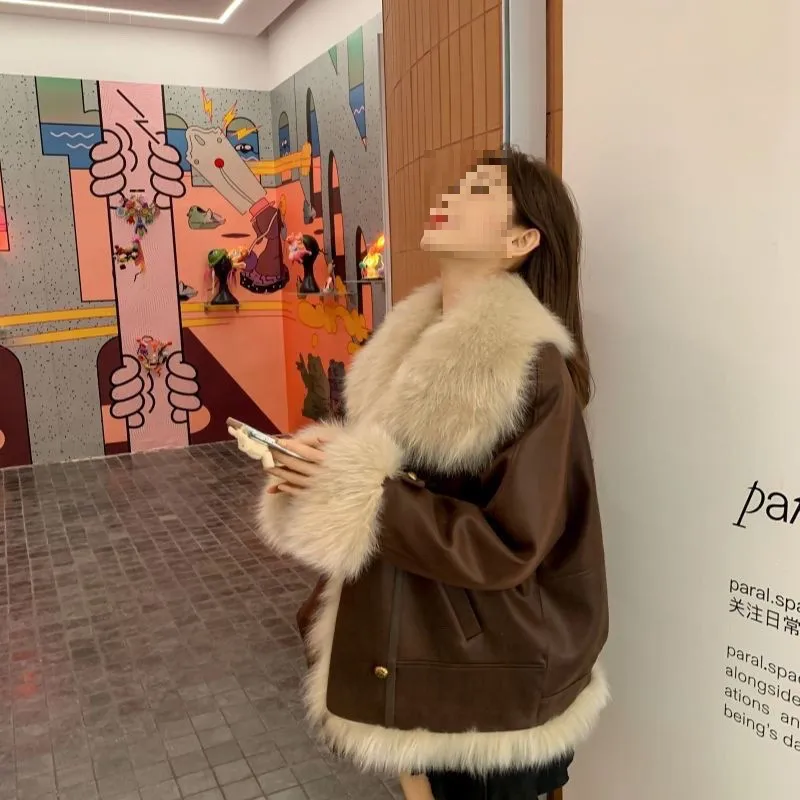 『特调美式』欧货狐狸毛皮草皮毛一体派克羽绒服女外套2024冬季潮,女装/女士精品,羽绒服,淘宝优惠券,粉丝福利购,淘宝优惠卷