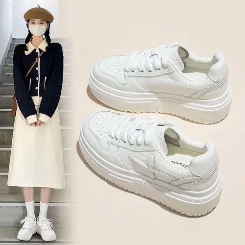 时尚休闲鞋女2024新款厚底潮流韩版板鞋ins百搭小白鞋女鞋