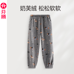 单裤 芬腾睡裤 卡通抗静电加绒加厚法兰绒家居裤 珊瑚绒长裤 女秋冬季