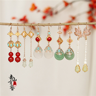宁安如梦同款耳环姜雪宁高级感古风敦煌流苏耳坠汉服耳饰耳夹明制