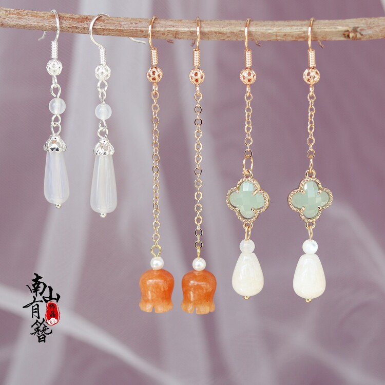 锦心似玉谭松韵同款耳环明制古典风耳坠配汉服旗袍无耳洞耳夹耳饰