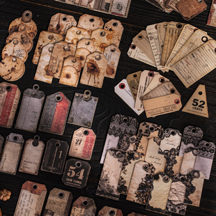 美好的一天复古吊牌主题贴纸标签手作馆票据咖啡吊牌手帐装饰贴画