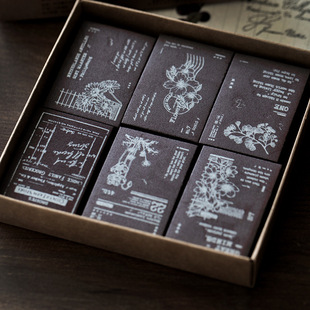 暮光之城旅夜书怀系列印章套装英式票据复古邮戳植wu花朵手账印画