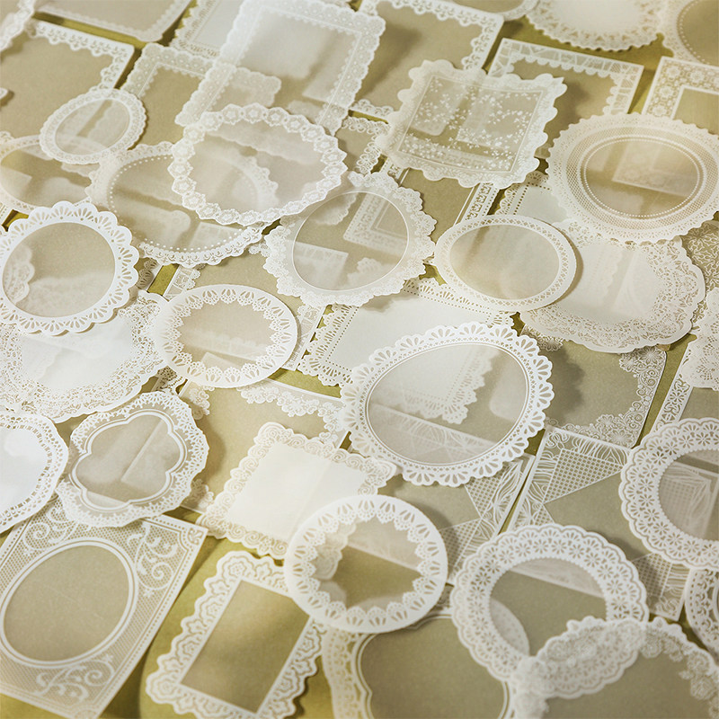 番茄酱少女蕾丝主题白墨硫酸纸贴纸 朦胧半透少女心手帐贴画 20张,文具电教/文化用品/商务用品,贴纸/立体贴纸,淘宝优惠券,粉丝福利购,淘宝优惠卷