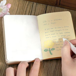 NOTEFOR A7裸装本日式清新手绘迷你口袋空白内页记事本学生笔记本